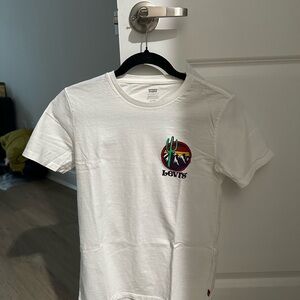 Levi's White T-Shirt with Colorful Cactus Graphic